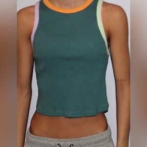 Wild Fable Teal Ribbed Crop Top